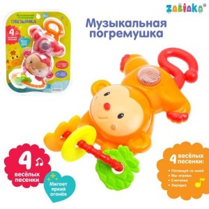 ZABIAKA 4484957 Музыкальная погремушка «Обезьянка» 