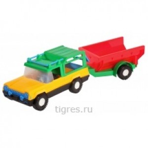 Игрушечная машинка авто-сафари с прицепом