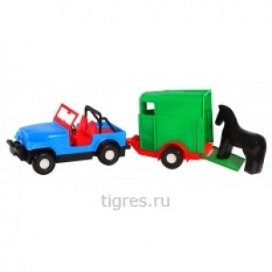 Игрушечная машинка авто-джип с прицепом