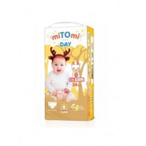 Подгузники трусики miTOmi Day XXL 34 шт 15+ кг