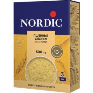 Пшенные хлопья Nordic,500гр 3 мин