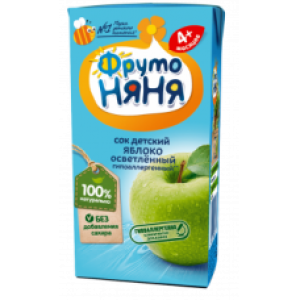 Сок ФрутоНяня яблочный осветленный гипоаллергенный 02л