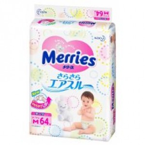 Японские подгузники Merries M 6-11кг 64шт