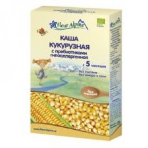 Каша Fleur Alpine Organic безмолочная кукурузная с пребиотиками гипоаллергенная 175гр