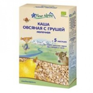 Каша Fleur Alpine Organic молочная овсяная с грушей 200гр