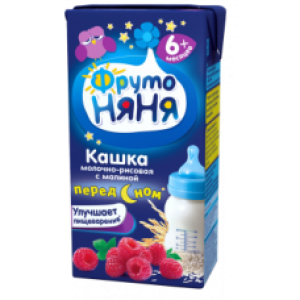 Кашка ФрутоНяня готовая молочно-рисовая с малиной 02л