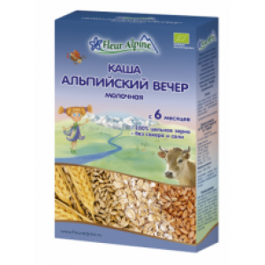Каша Fleur Alpine Organic многозерновая молочная "Альпийский вечер" 200гр