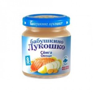 Пюре Рагу овощное с сёмгой Бабушкино Лукошко 100гр
