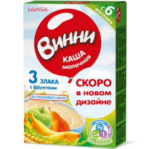 Каша молочная "Винни" 3 злака с фруктами 200гр