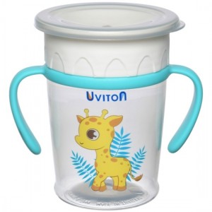 Uviton 0274 Поильник-непроливайка тренировочный, 270мл 12+