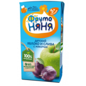 Сок Фрутоняня яблочно-сливовый с мякотью 200мл