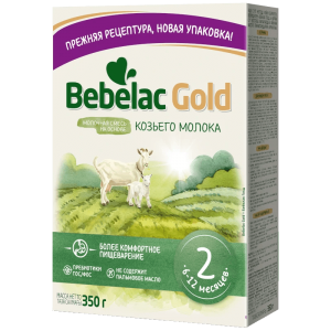 Bebelac Gold Смесь 2 на основе козьего молока 6-12 мес, 350г